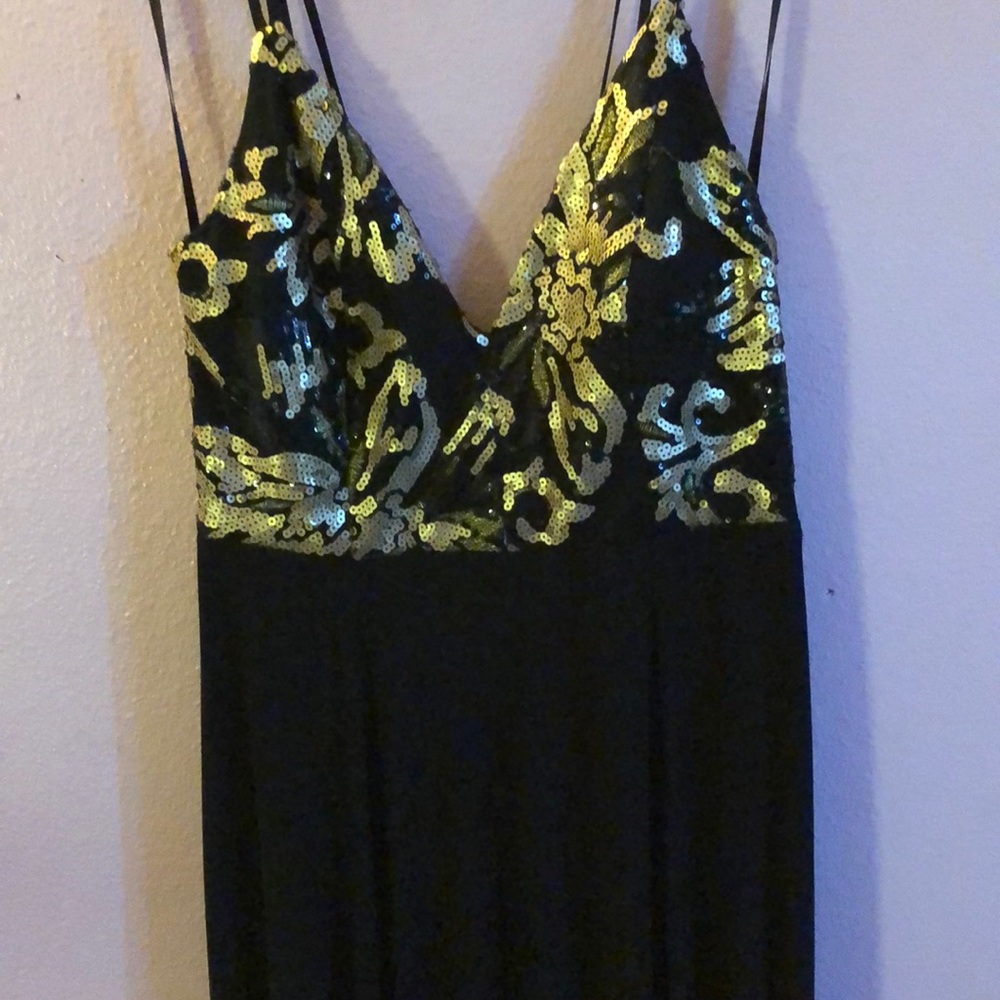 Black and gold evening gown